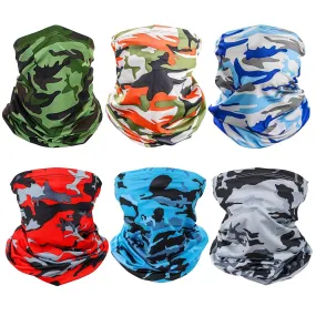 6-Pieces: Summer Neck Gaiter UV Sunscreen Protection Face Mask Scarf