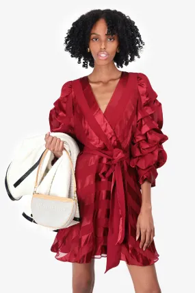 Alice   Olivia Red Puff Sleeve Holiday Dress Size 0