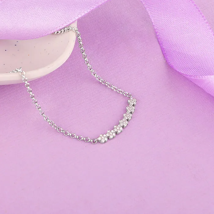 Anushka Sharma Silver Blooming Flower Necklace