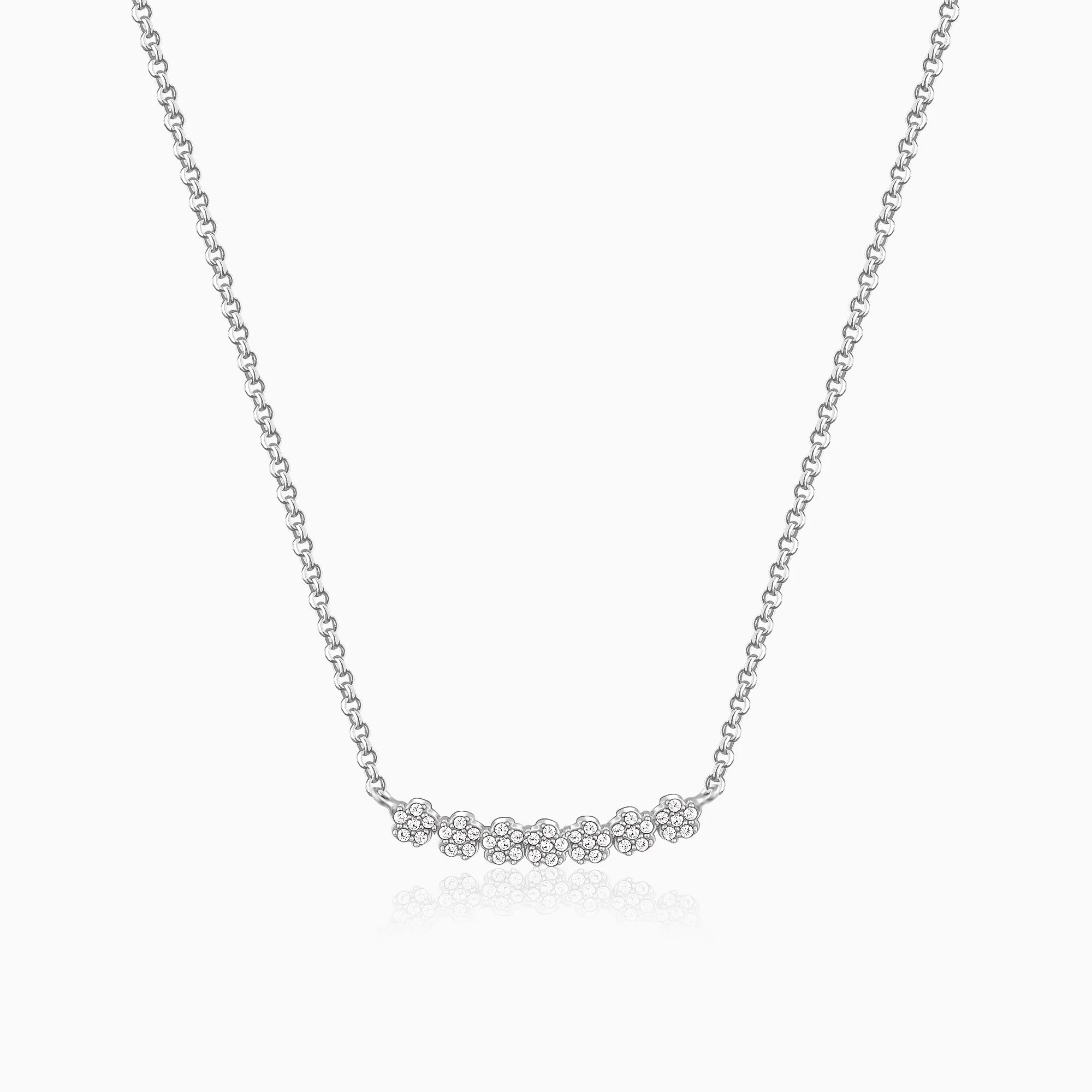 Anushka Sharma Silver Blooming Flower Necklace