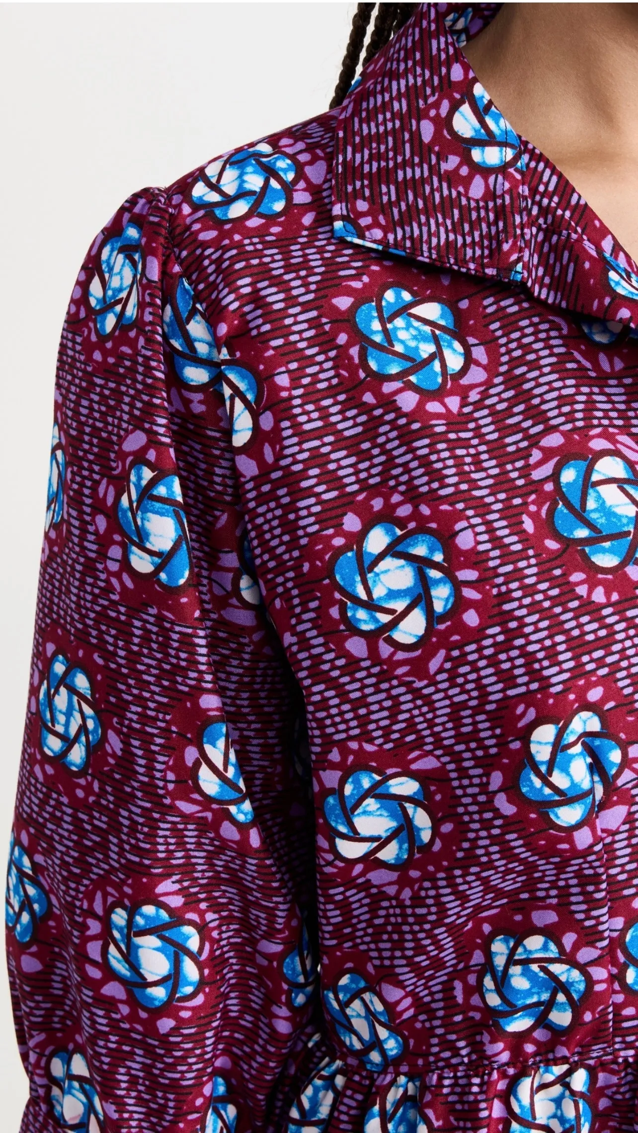 Archive Sale! Tiered Maxi Shirt Dress in Violet Bloom