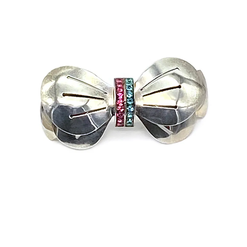Art Deco Style Sterling Bow Brooch