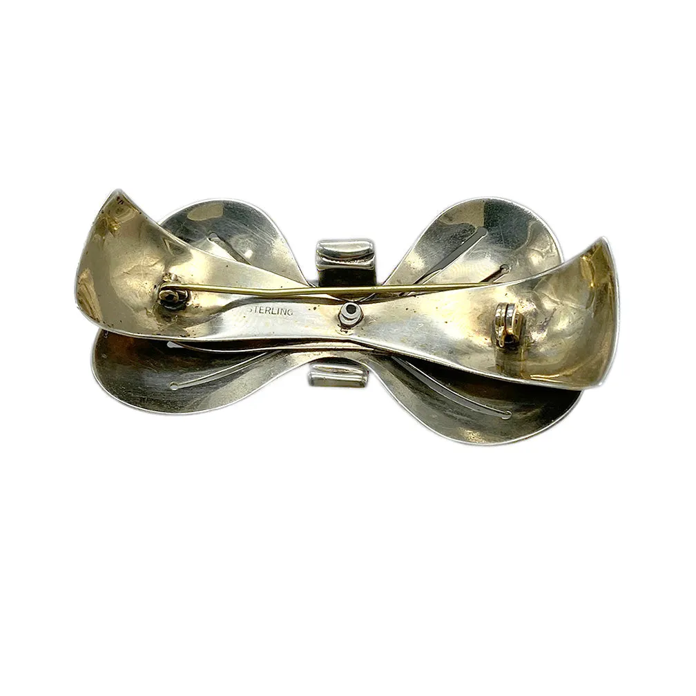 Art Deco Style Sterling Bow Brooch