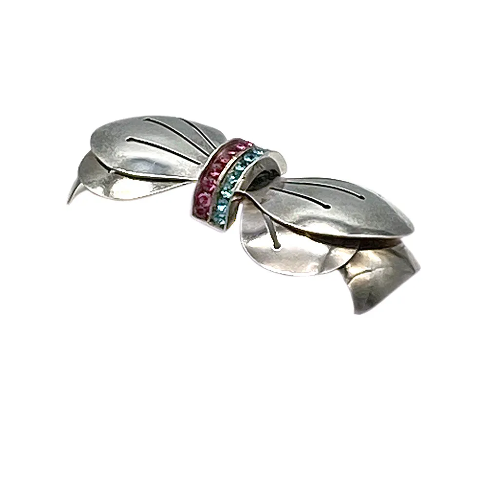 Art Deco Style Sterling Bow Brooch