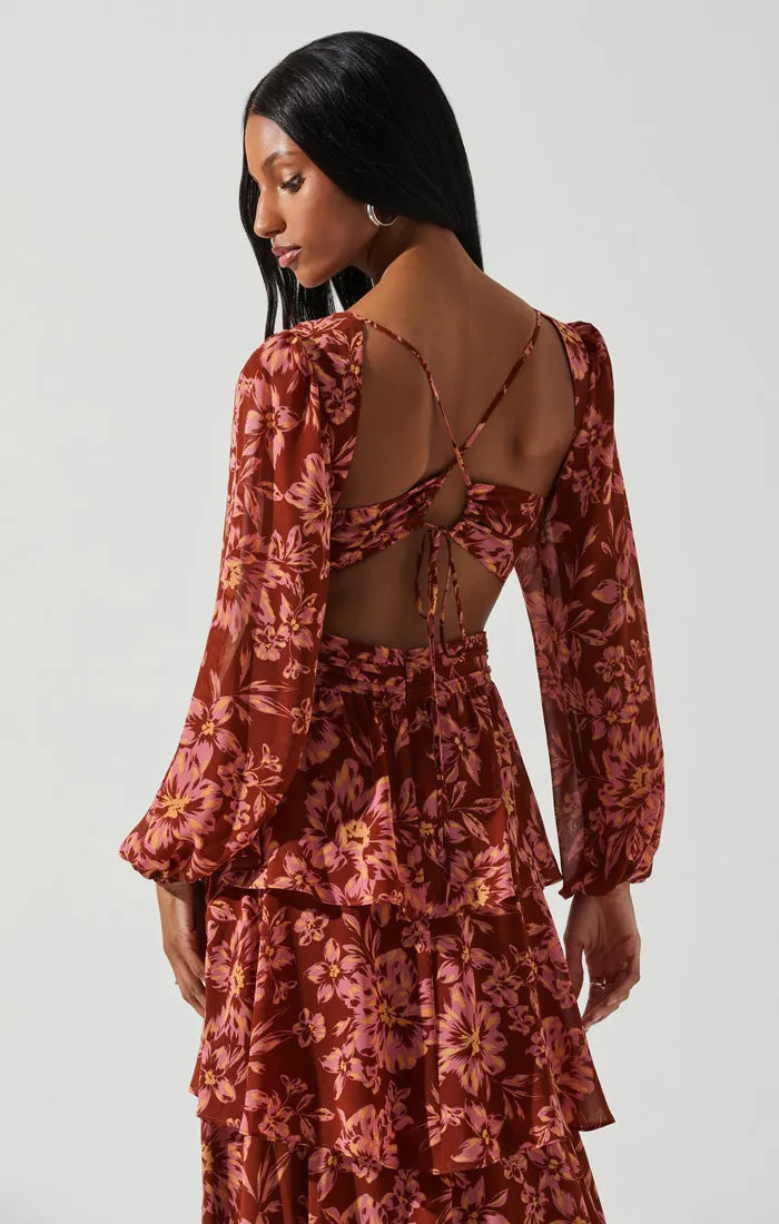 ASTR THE LABEL - ANORA FLORAL TIERED MAXI DRESS
