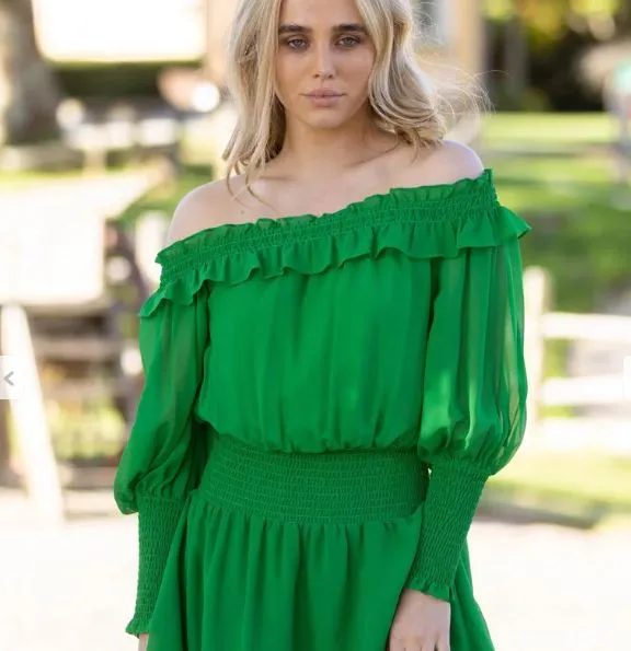 Augustine Pretty Basics Alma Dress in Green or Pink or Black
