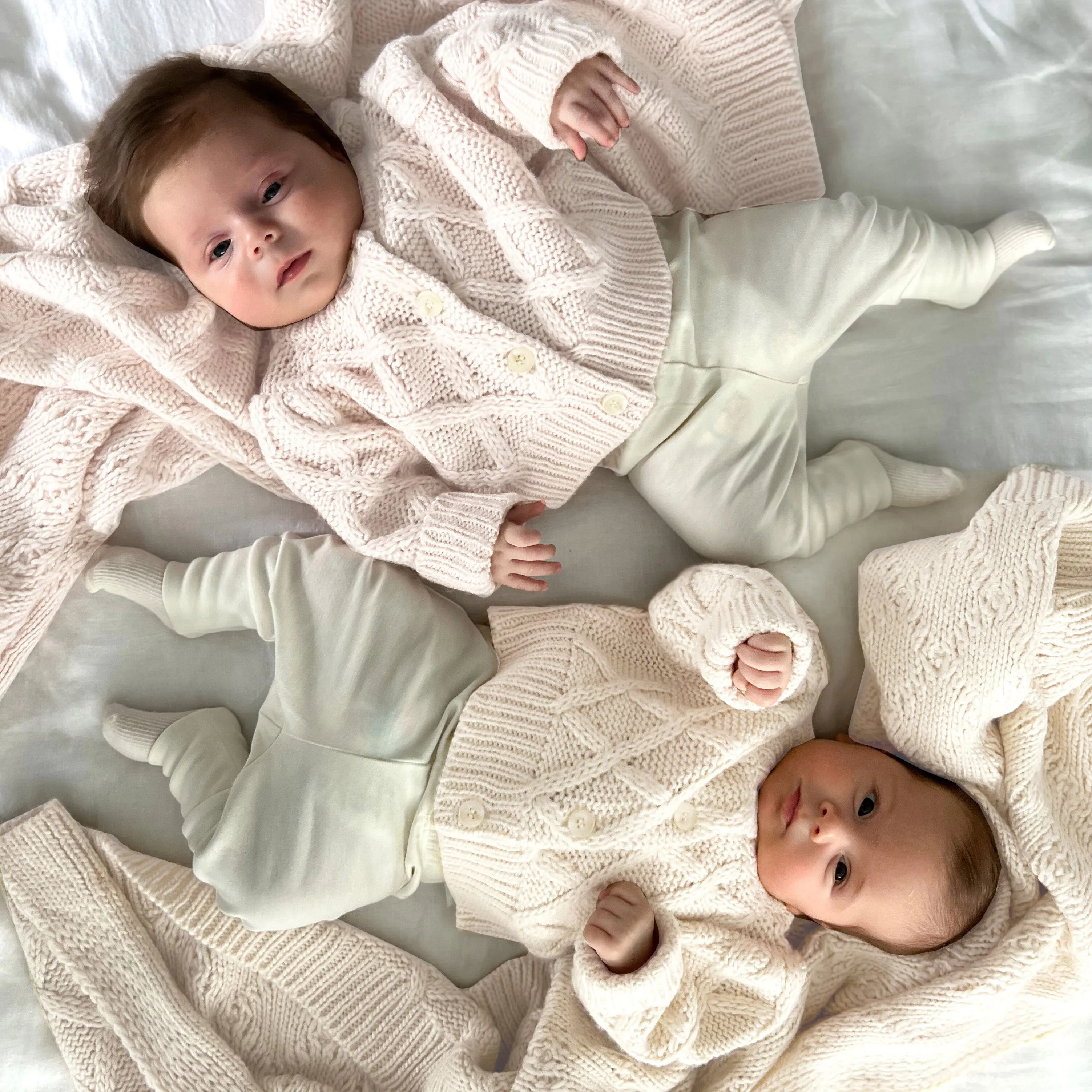 Baby Cuddle Blanket and Sweater Set - Pale Pink