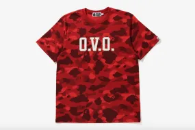 BAPE X OVO CAMO RED TEE