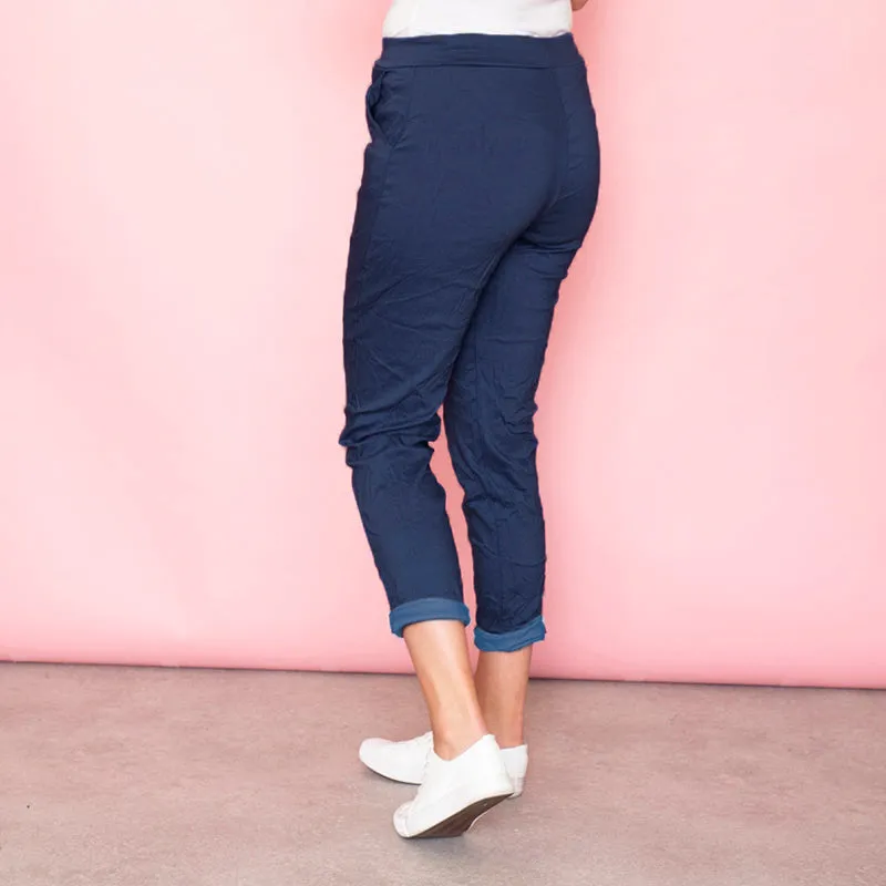 Billie Crinkle Jogger (Dark Blue)