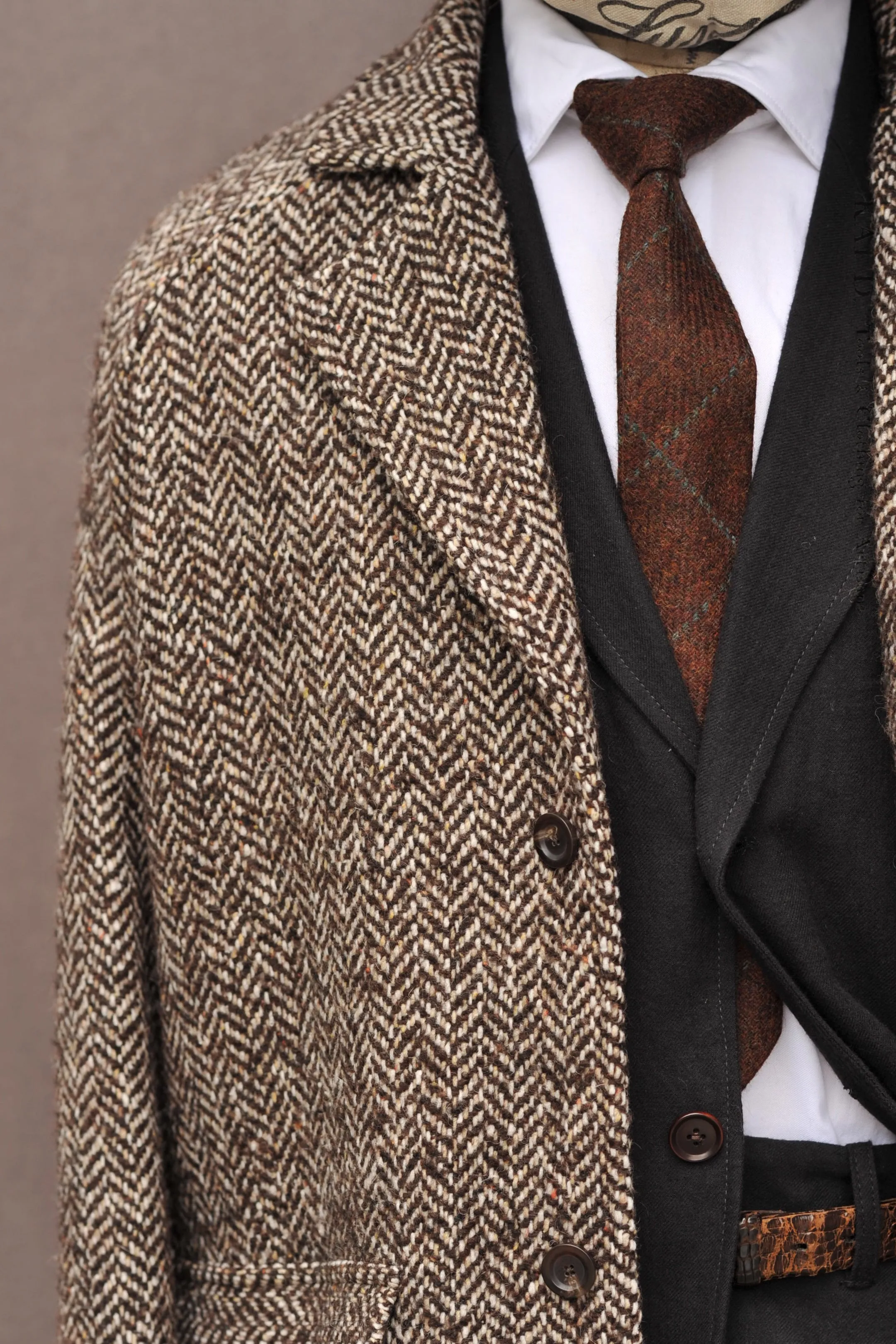 Brick Lane Raglan Coat - Chunky Herringbone - L, XL