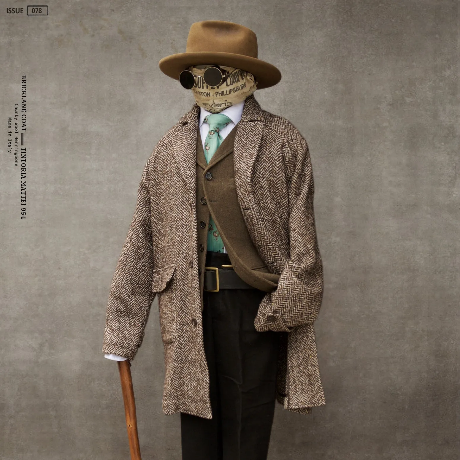 Brick Lane Raglan Coat - Chunky Herringbone - L, XL