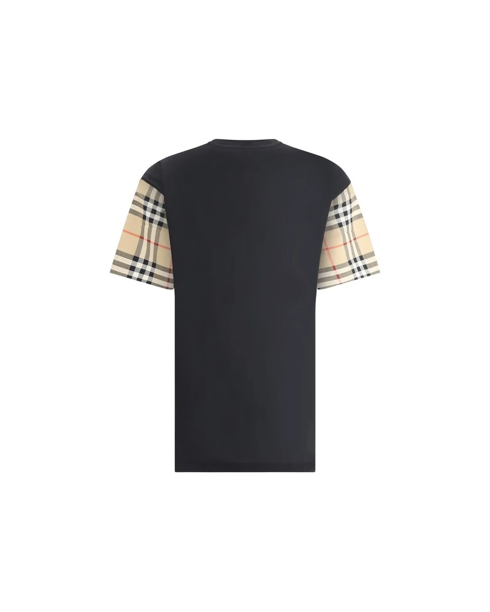 Burberry Check Archive Sleeve Cotton T-shirt with Ribbed Collar