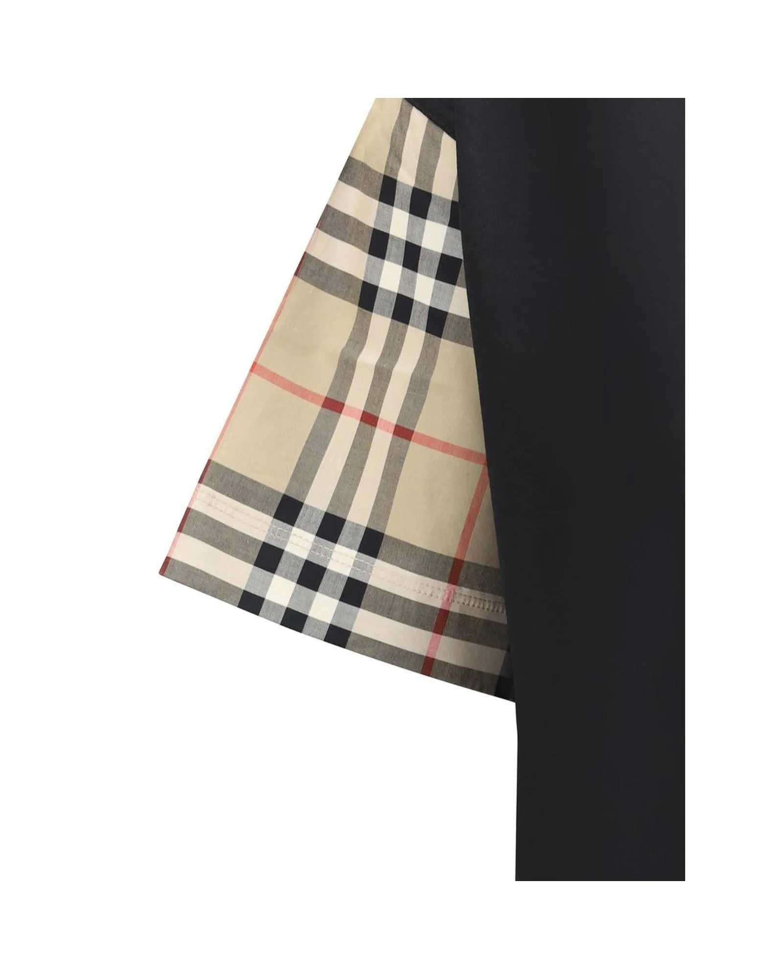 Burberry Check Archive Sleeve Cotton T-shirt with Ribbed Collar