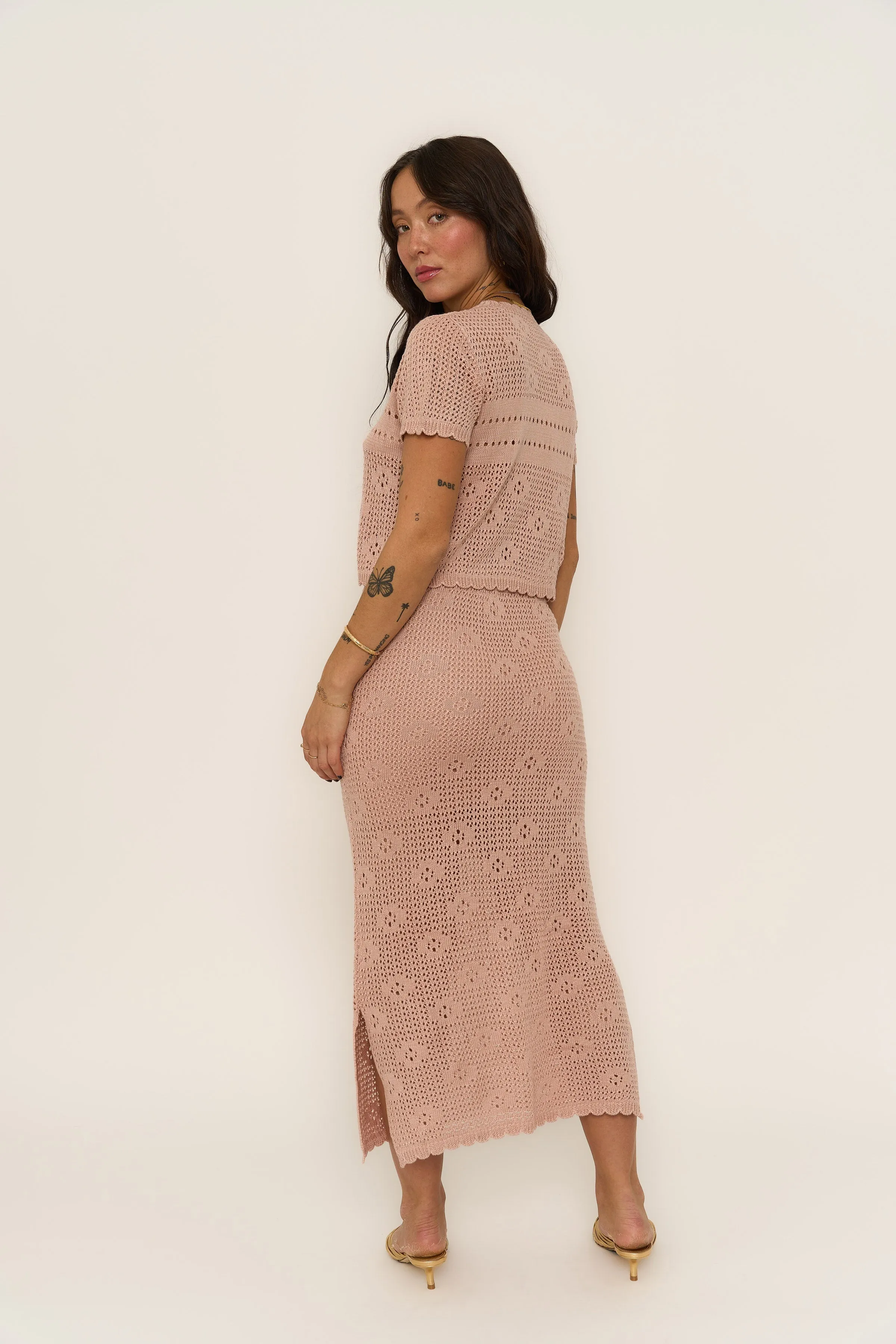 Camila Maxi Skirt - Rose