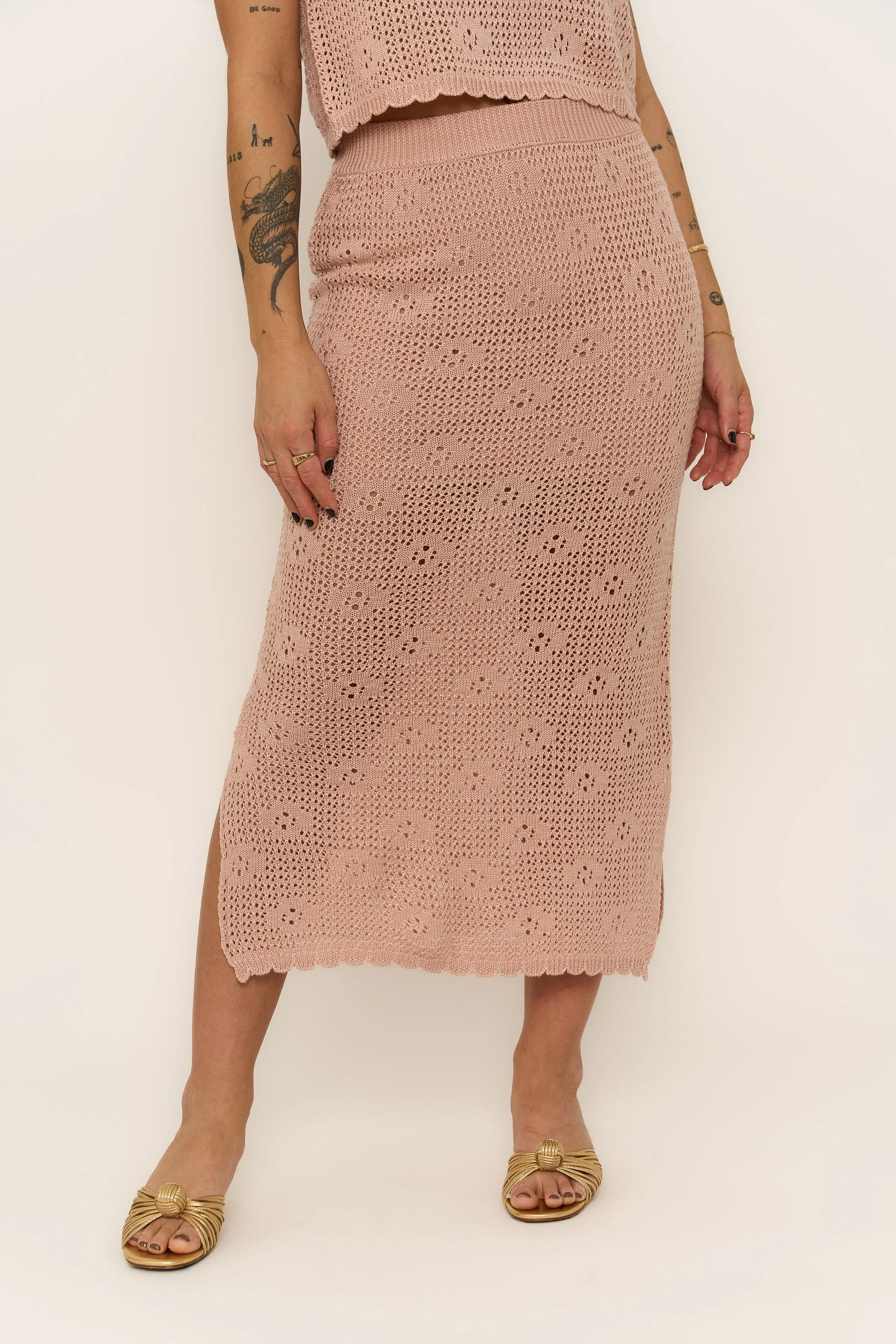 Camila Maxi Skirt - Rose