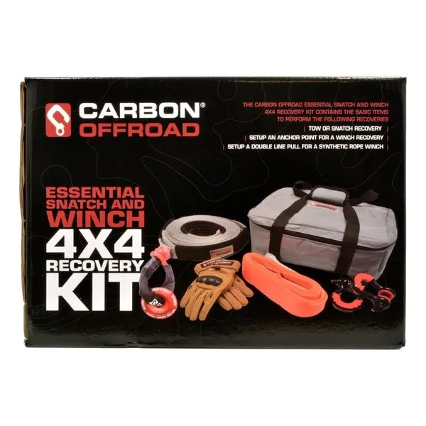 Carbon 12K - 12000lb Winch and Green Hook Recovery Combo Deal