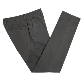 Charcoal Stretch Cotton Twill Chinos