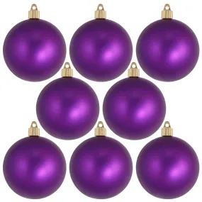 Christmas By Krebs 3 1/4" (80mm) Diva Purple [8 Pieces] Solid Commercial Grade Indoor and Outdoor Shatterproof Plastic, UV and Water Resistant Ball Ornament Decorations