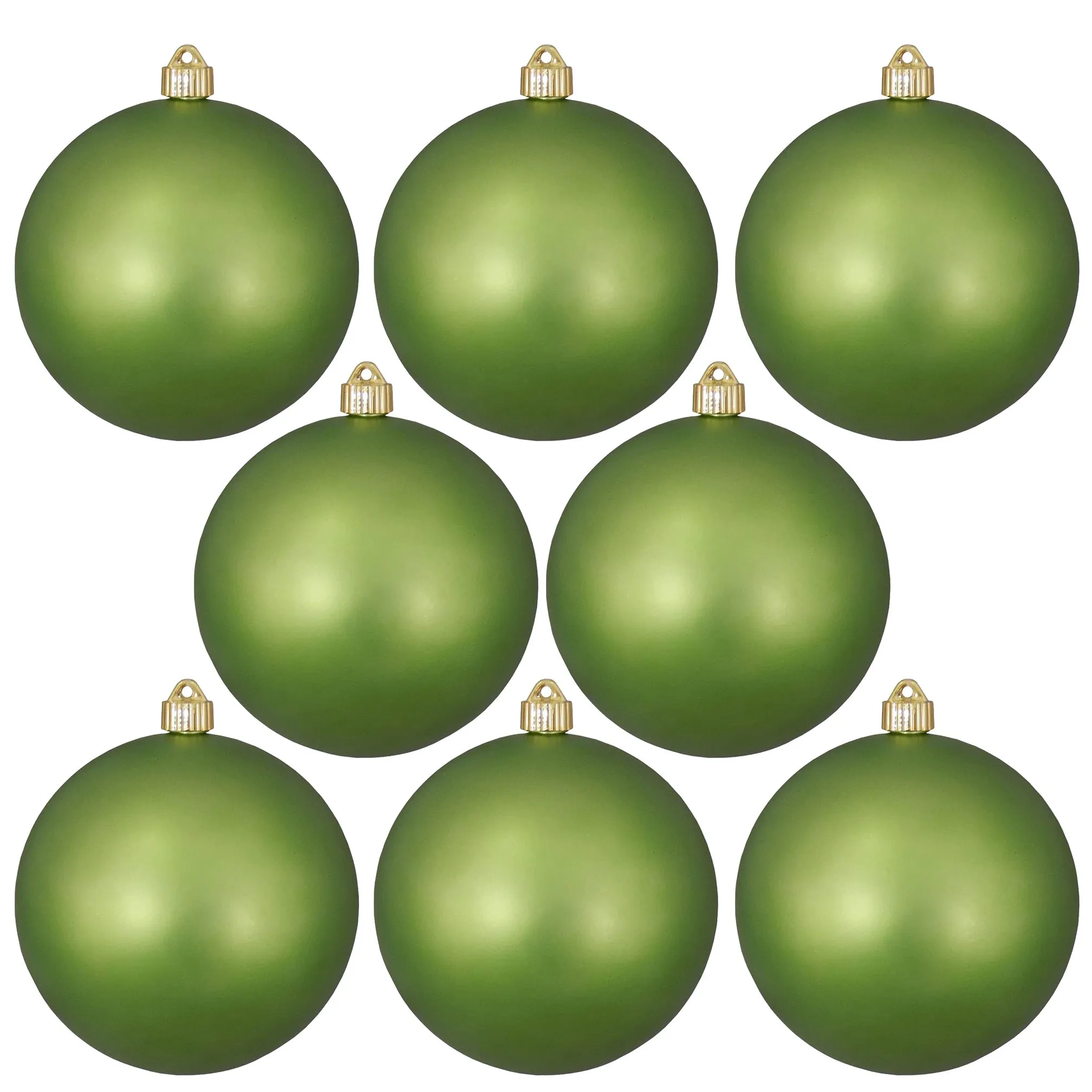 Christmas By Krebs 3 1/4" (80mm) Krypton Green [8 Pieces] Solid Commercial Grade Indoor and Outdoor Shatterproof Plastic, UV and Water Resistant Ball Ornament Decorations
