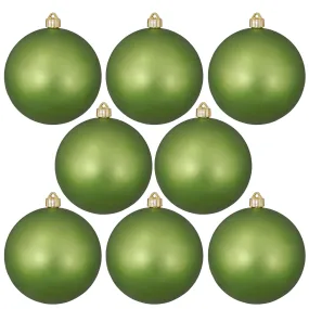 Christmas By Krebs 3 1/4" (80mm) Krypton Green [8 Pieces] Solid Commercial Grade Indoor and Outdoor Shatterproof Plastic, UV and Water Resistant Ball Ornament Decorations