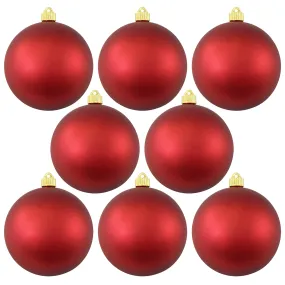 Christmas By Krebs 3 1/4" (80mm) Red Alert [8 Pieces] Solid Commercial Grade Indoor and Outdoor Shatterproof Plastic, UV and Water Resistant Ball Ornament Decorations
