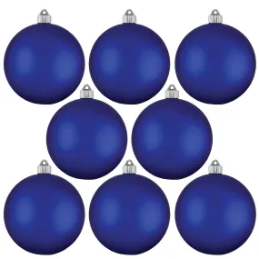 Christmas By Krebs 3 1/4" (80mm) Regal Blue [8 Pieces] Solid Commercial Grade Indoor and Outdoor Shatterproof Plastic, UV and Water Resistant Ball Ornament Decorations