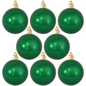 Christmas By Krebs 3 1/4" (80mm) Shiny Blarney Green [8 Pieces] Solid Commercial Grade Indoor and Outdoor Shatterproof Plastic, UV and Water Resistant Ball Ornament Decorations