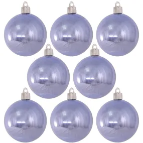 Christmas By Krebs 3 1/4" (80mm) Shiny Polar Blue [8 Pieces] Solid Commercial Grade Indoor and Outdoor Shatterproof Plastic, UV and Water Resistant Ball Ornament Decorations