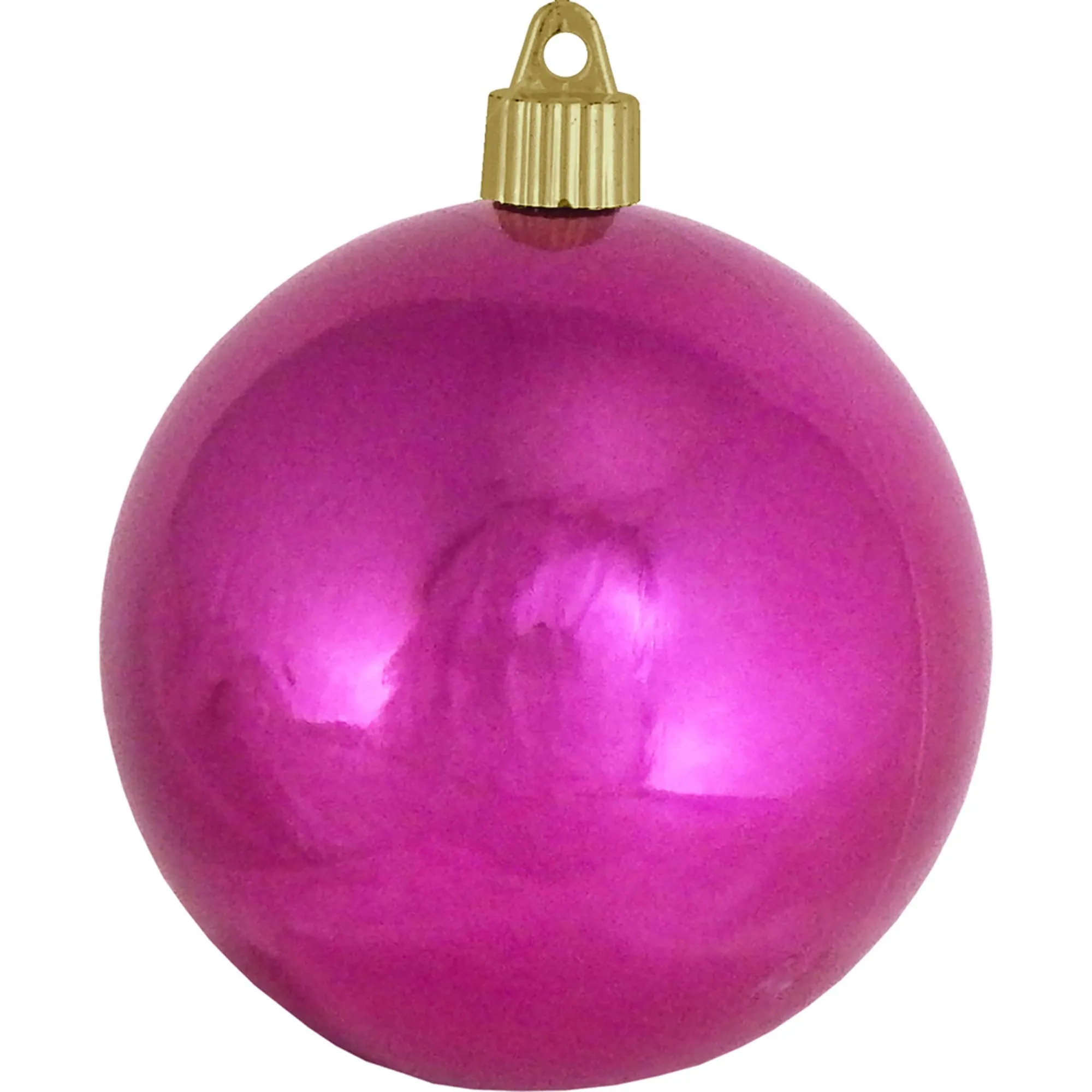 Christmas By Krebs 4" (100mm) Shiny Tutti Frutti Pink [4 Pieces] Solid Commercial Grade Indoor and Outdoor Shatterproof Plastic, UV and Water Resistant Ball Ornament Decorations