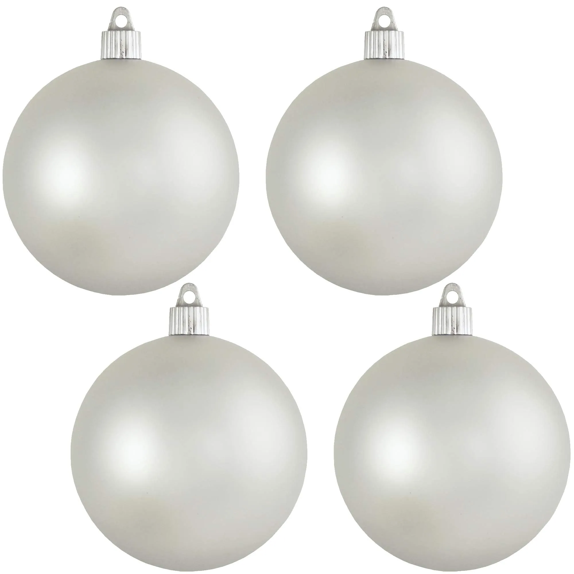Christmas By Krebs 4" (100mm) Velvet Dove Gray [4 Pieces] Solid Commercial Grade Indoor and Outdoor Shatterproof Plastic, UV and Water Resistant Ball Ornament Decorations