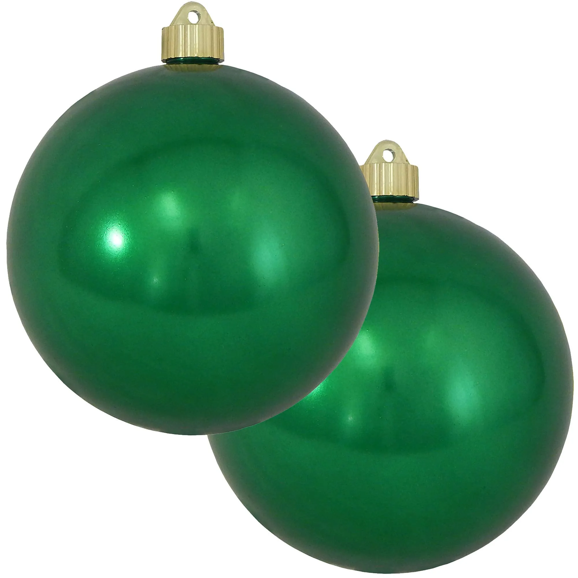 Christmas By Krebs 6" (150mm) Shiny Blarney Green [2 Pieces] Solid Commercial Grade Indoor and Outdoor Shatterproof Plastic, UV and Water Resistant Ball Ornament Decorations