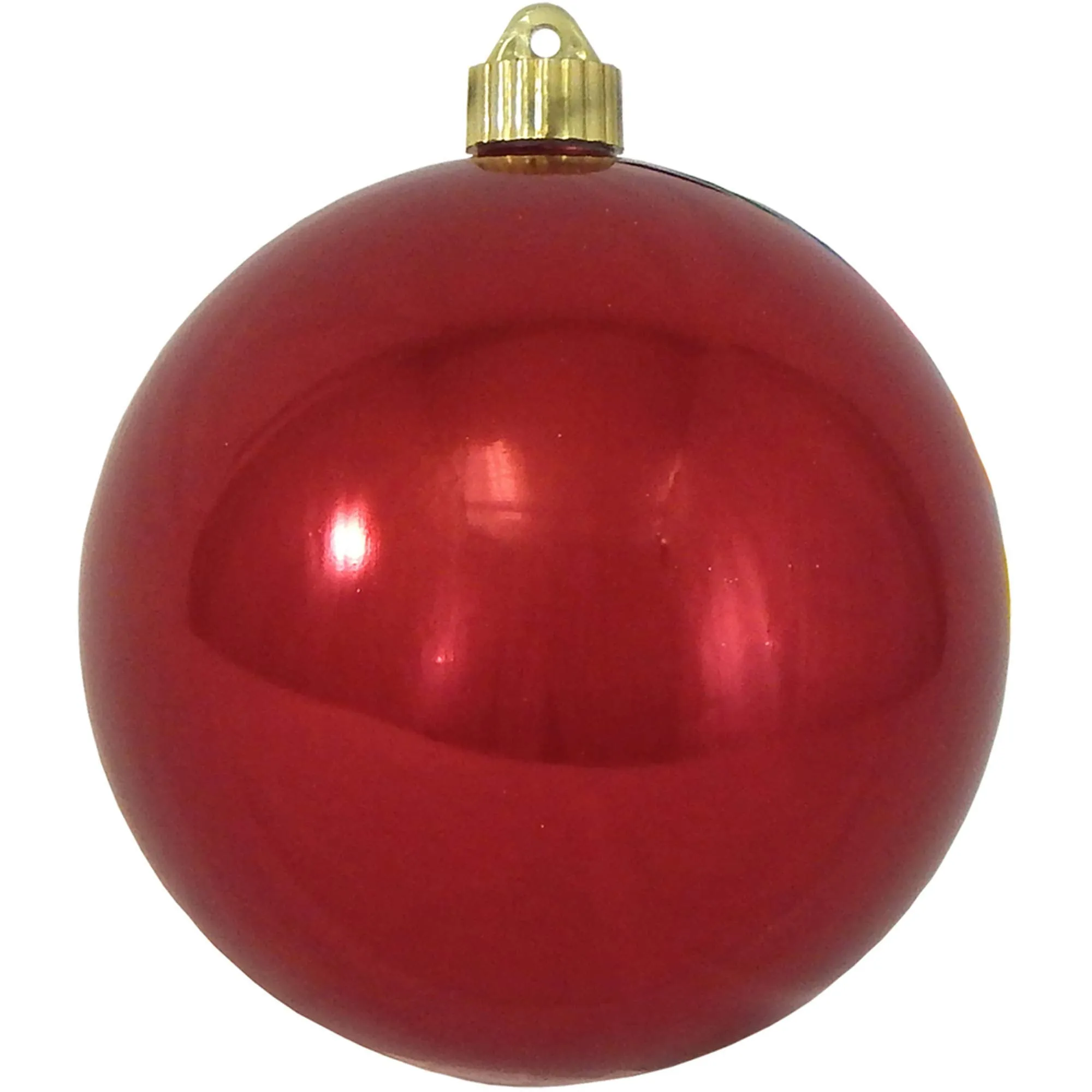 Christmas By Krebs 6" (150mm) Shiny Sonic Red [2 Pieces] Solid Commercial Grade Indoor and Outdoor Shatterproof Plastic, UV and Water Resistant Ball Ornament Decorations