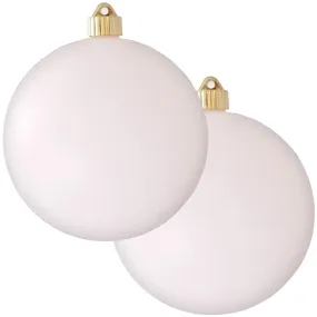 Christmas By Krebs 6" (150mm) Velvet Cloud White [2 Pieces] Solid Commercial Grade Indoor and Outdoor Shatterproof Plastic, UV and Water Resistant Ball Ornament Decorations