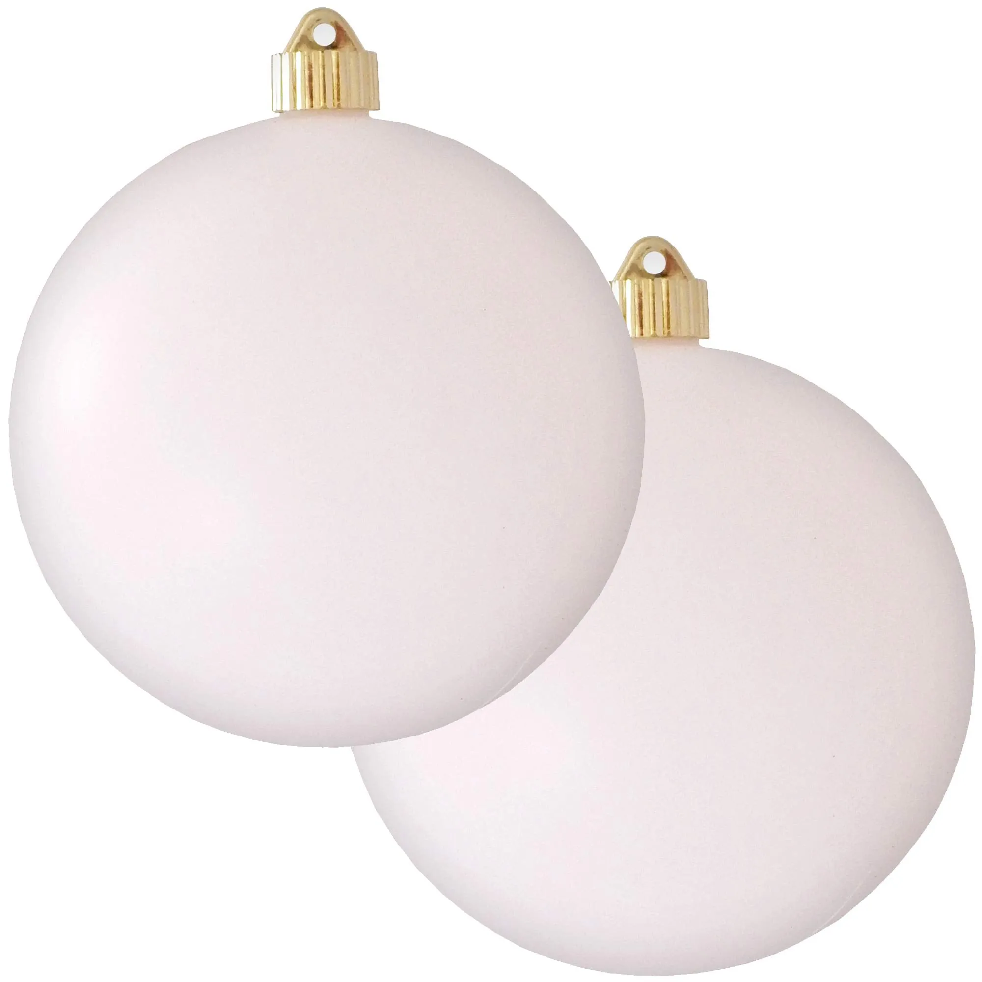 Christmas By Krebs 6" (150mm) Velvet Cloud White [2 Pieces] Solid Commercial Grade Indoor and Outdoor Shatterproof Plastic, UV and Water Resistant Ball Ornament Decorations
