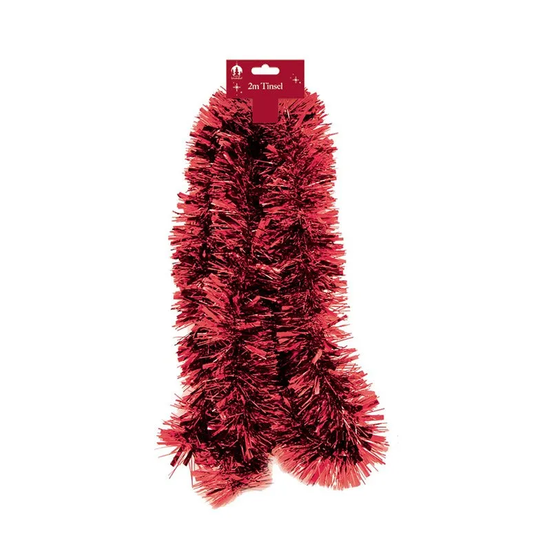 Christmas Chunky Tinsel Red 2m