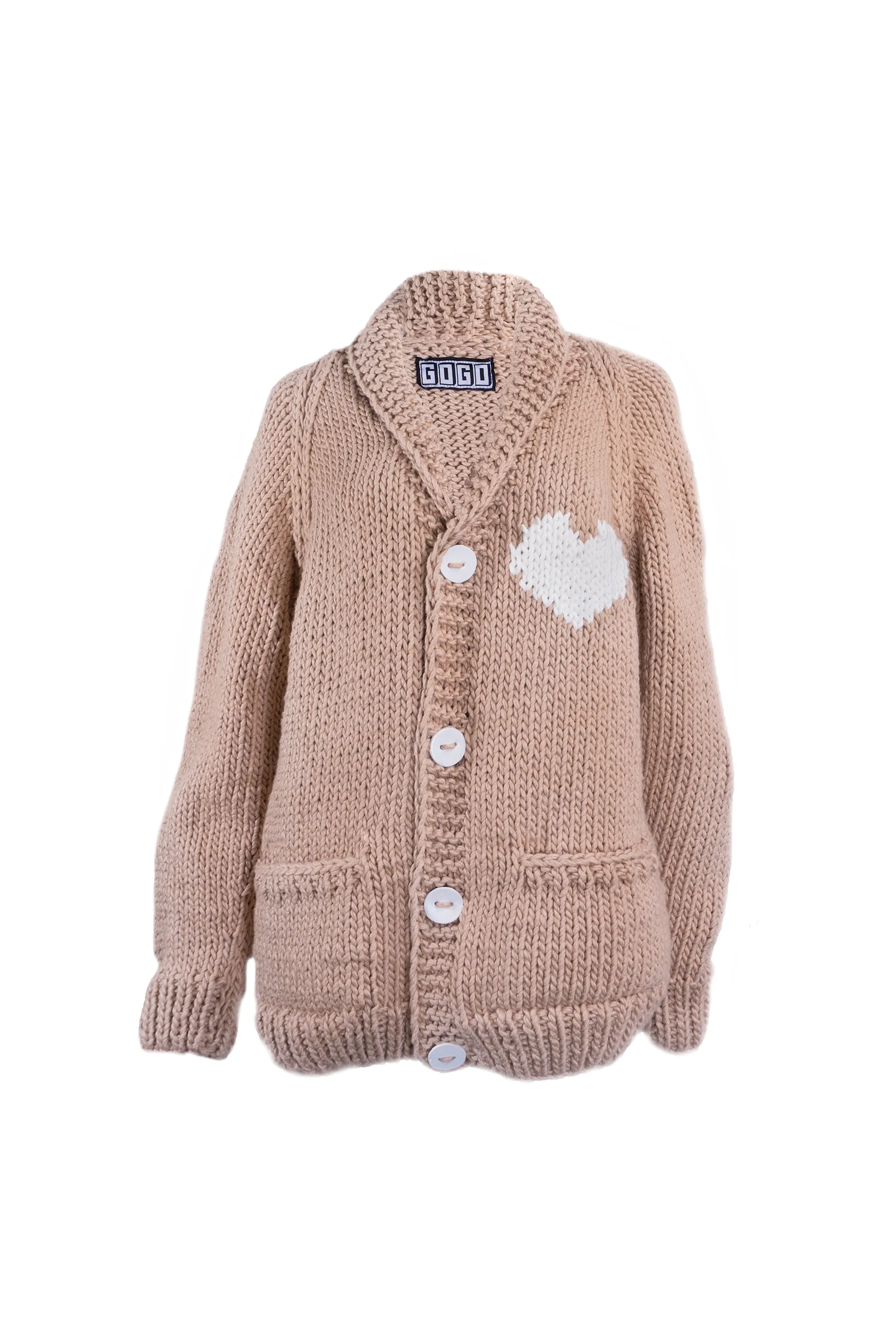 Chunky Cotton Heart Cardi