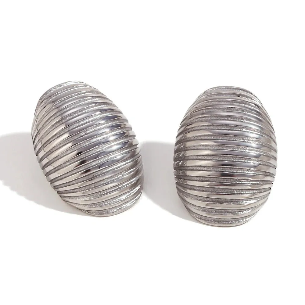 Chunky Oval Textured Earrings