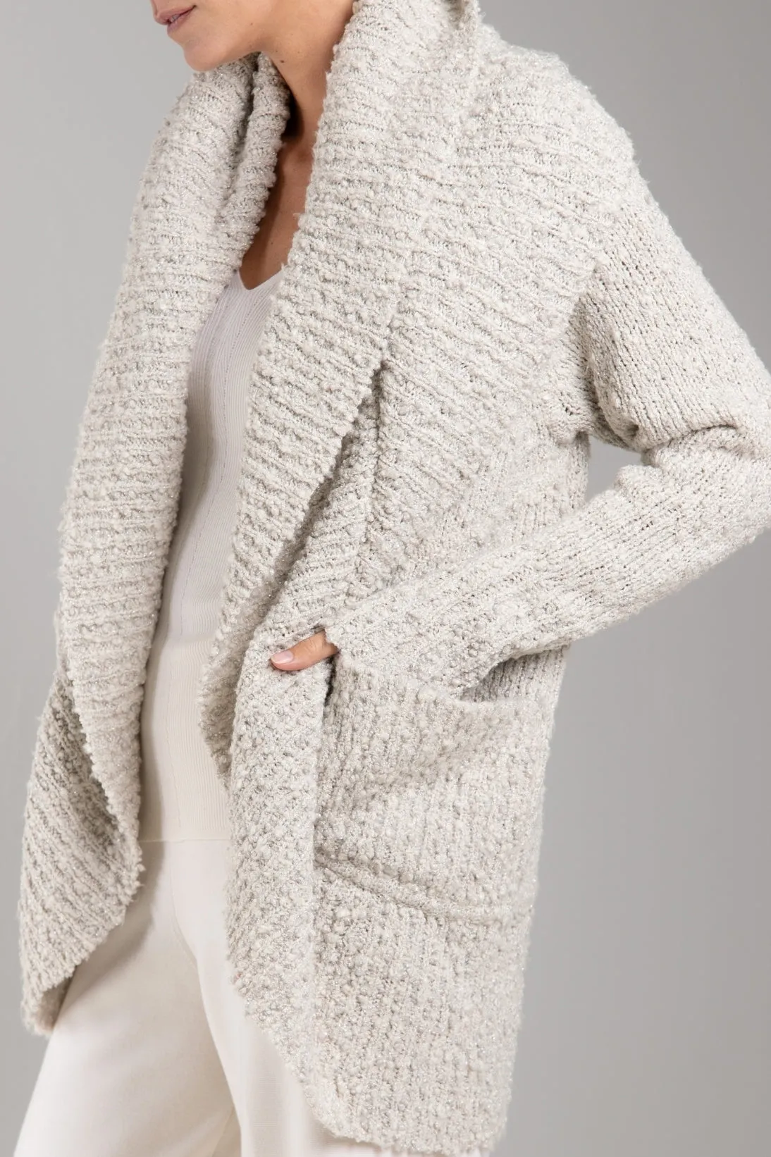 CHUNKY SHAWL COLLAR CARDIGAN
