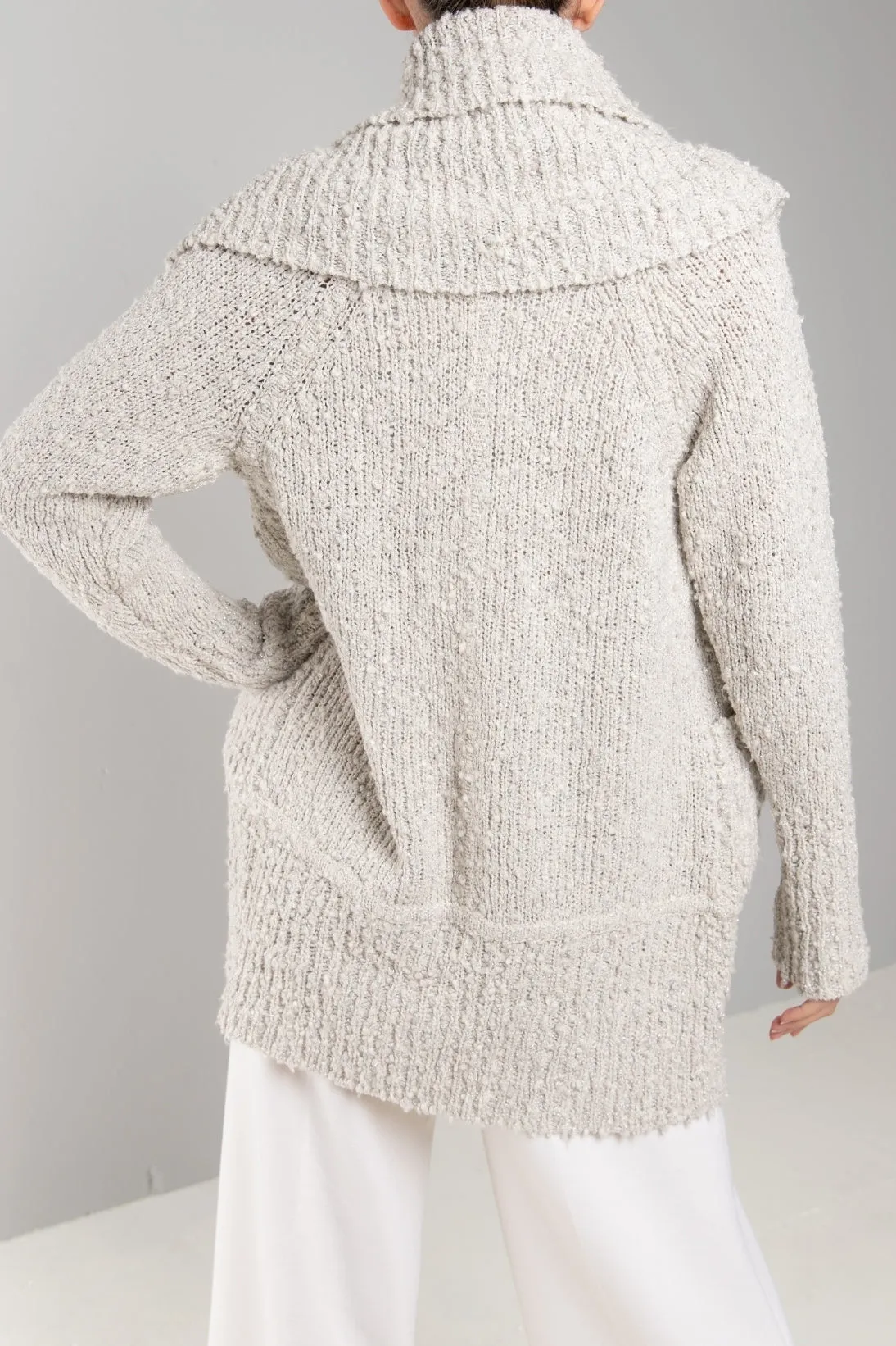 CHUNKY SHAWL COLLAR CARDIGAN