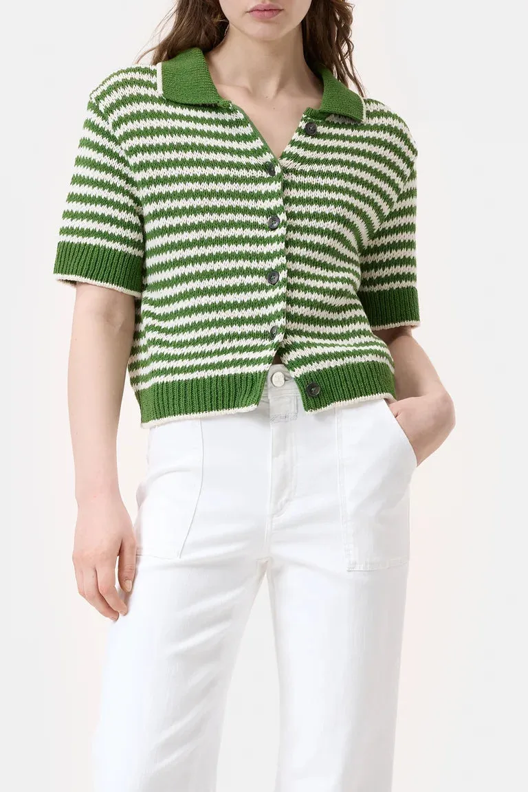 CLOSED Knitted cardigan in organic cotton - matcha green