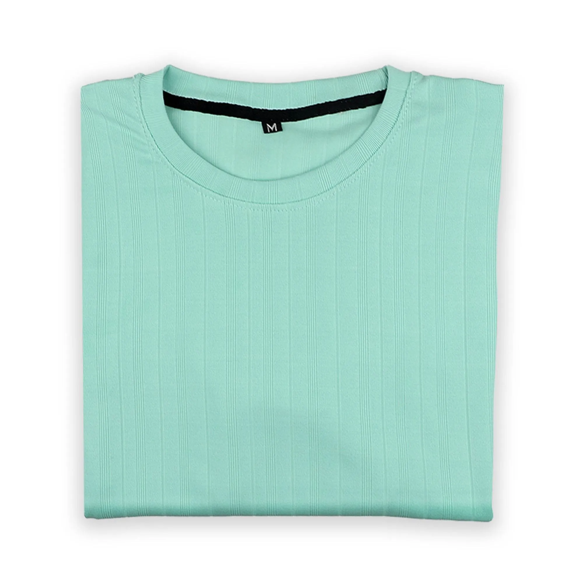 Cyan Ribbed Oversized T-Shirt