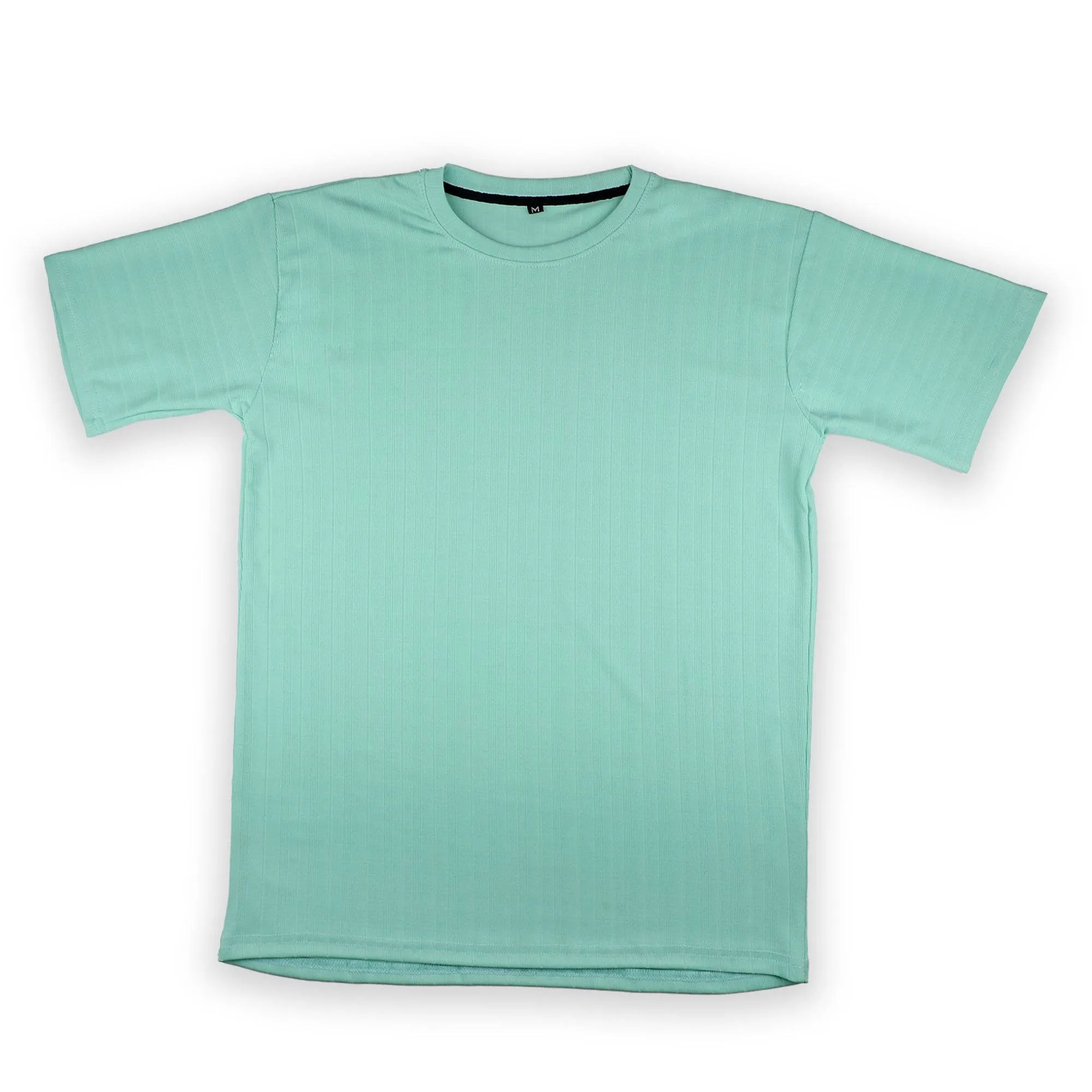 Cyan Ribbed Oversized T-Shirt