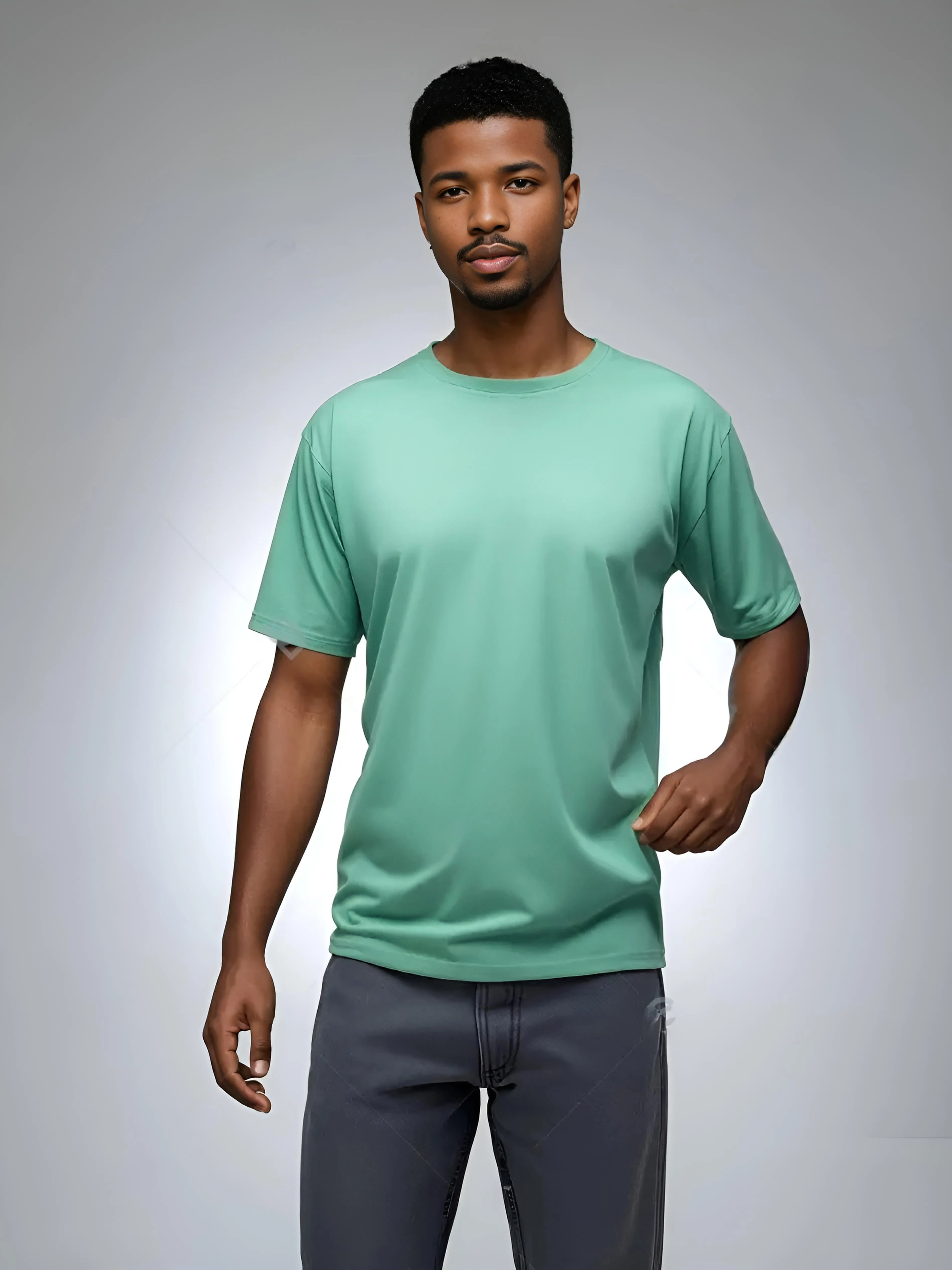 Cyan Ribbed Oversized T-Shirt