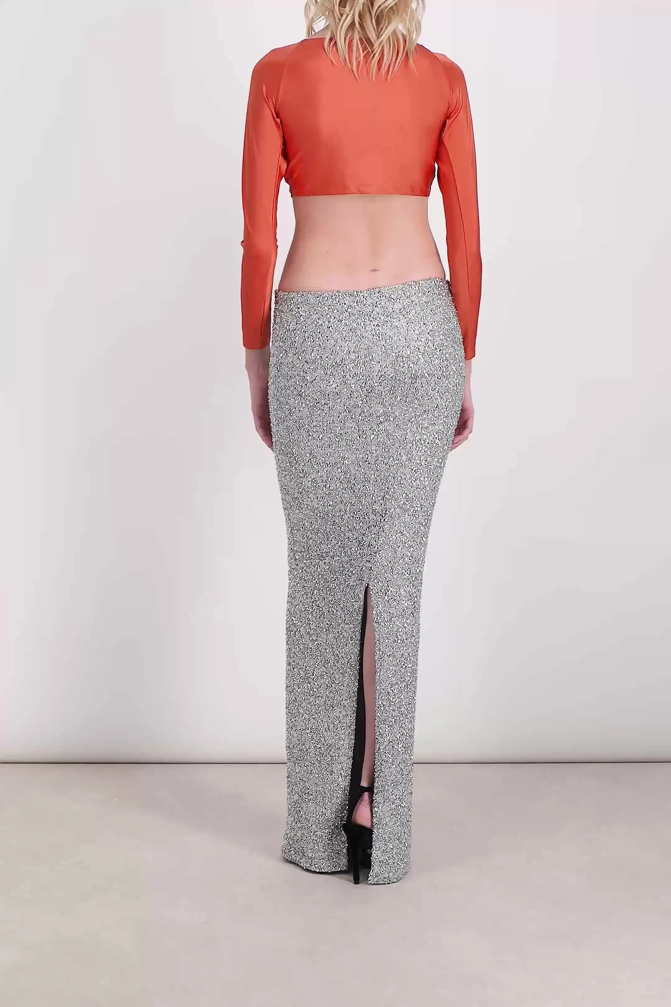 Embroidered maxi skirt