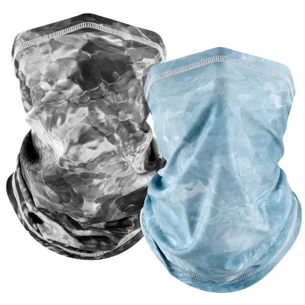EXSki UV Neck Gaiter Mask, UPF 50 Bandana Balaclava Face Mask Breathable Cooling Sun Summer for Fishing Running 2 Packed