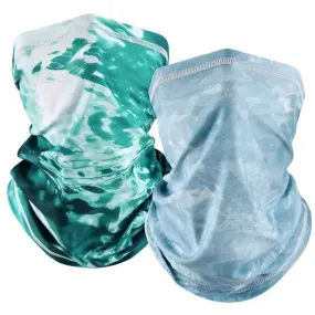 EXSki UV Neck Gaiter Mask, UPF 50 Bandana Balaclava Face Mask Breathable Cooling Sun Summer for Fishing Running 2 Packed