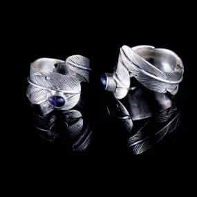 Feather Ring - Silver - Amethyst