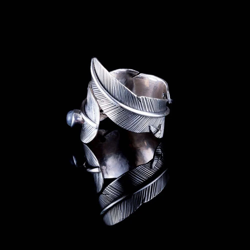 Feather Ring - Silver - Moonstone