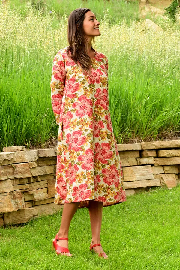 floral linen dress