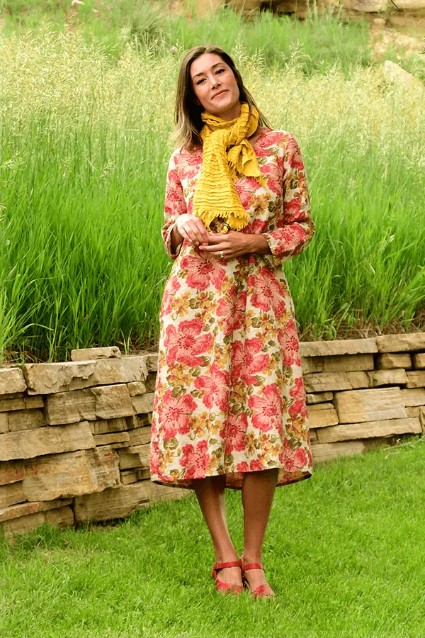 floral linen dress